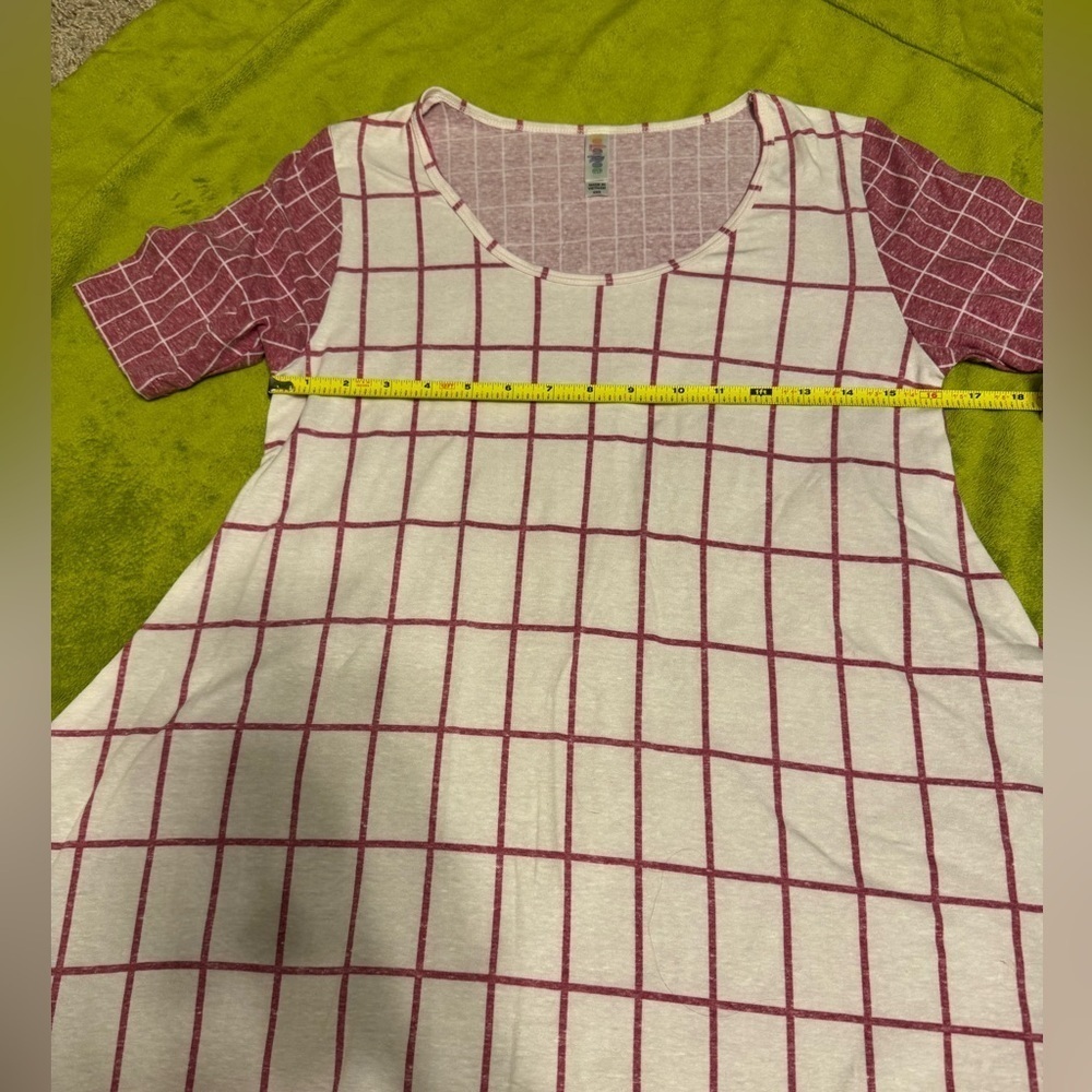 Women’s LuLaRoe Perfect Faded Red and Cream Design Size XXS NWT - Picture 4 of 7